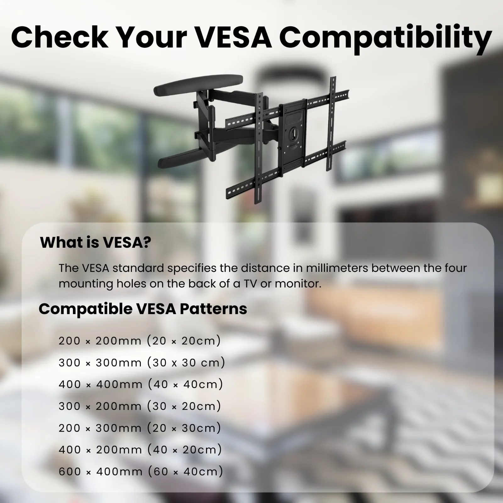 LED Wall Mount Kit 55" To 85" | Full Motion Cantilever | Movable and Adjustable view 4